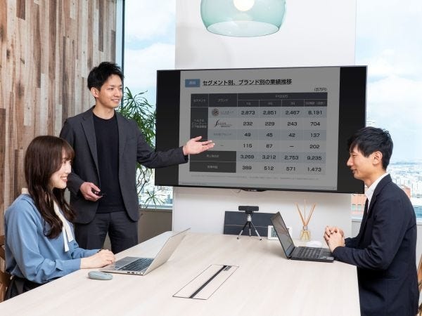 IRチームは総合職2名、事務職1名の3名体制。直属の上長は取締役管理部長で、経営陣と近い距離で働けることも大きな魅力です。