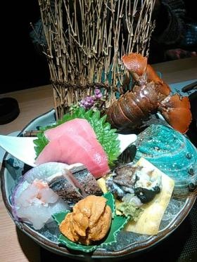 現場うちあげ料理（伊勢海老とアワビ