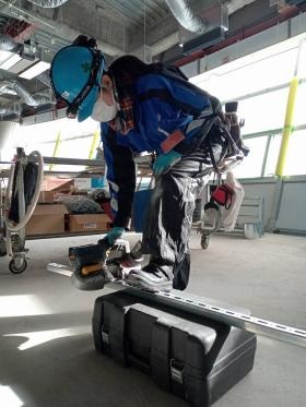 恐竜博物館リニューアル工事の作業風景