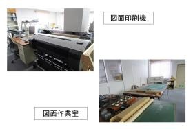 図面作業室、図面印刷機