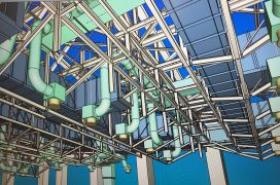 ３次元ＣＡＤを使用し施工図などを作成します。