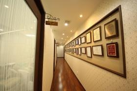 壁に展示された認定書