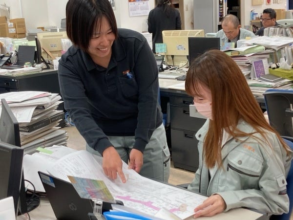 一般事務・測量士のサポート業務（WワークOK）