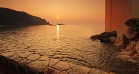 露天風呂からの夕景