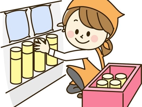 雑貨などの商品を棚へ補充・仕分けするお仕事♪