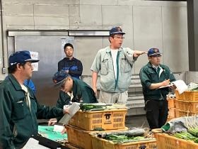とれたて野菜をせりで販売