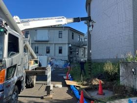 【工事の様子】建柱作業