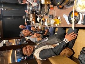 社員旅行宴会時 ミャンマー実習生と