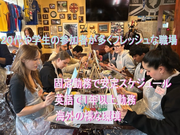 英語でアートパーティーの会担当職・絵画アクリルペイントアート美術の会の担当