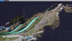飯山市ジャンプ台の３次元計測図