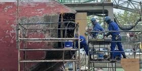 船体の鉄工・溶接作業による修繕