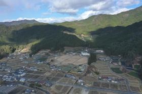 ますぶち園を上空から