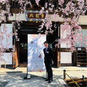 今与の一大イベント『花繚展』開催。 桜の下で。