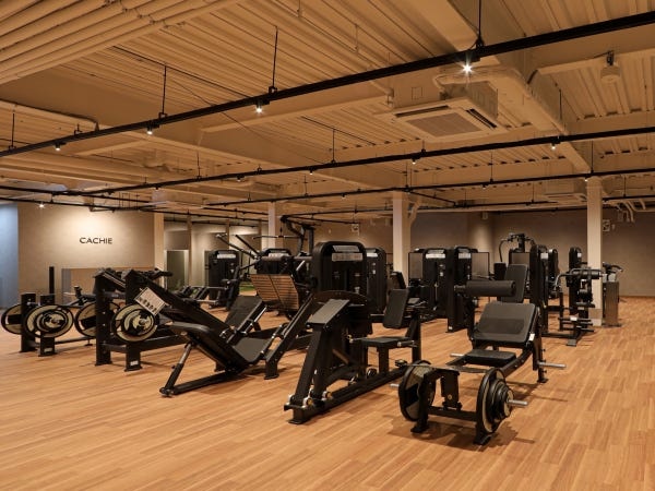 女性向けフィットネスマシンが充実。十分な広さも確保しています。