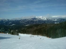 スキー旅行の時の山頂から