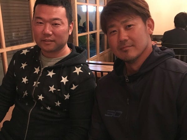 代表と松坂大輔さんとのツーショット「２」