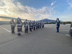 警備開始前の朝礼です