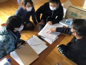 被災地での打合せ