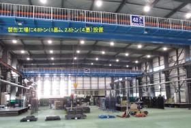 製缶工場にクレーン設置 （４．８トン１基、２．８トン４基）