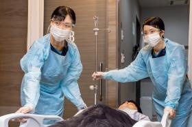 内視鏡終了後はストレッチャーに横になったままリカバリー室へ。