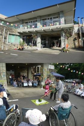 事業所外観・令和元年度夕涼み会写真です