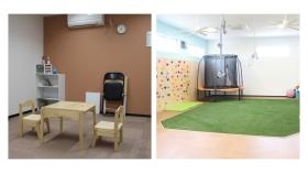 アレグロ：音効果の高い勉強室と人工芝が目立ち天井の高い運動室
