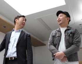 部長がベテラン施工管理者の現場を訪問（放置しません）