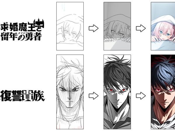 ネーム→線画・背景→カラーと工程別でクリエイターが活躍しております！