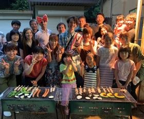 帰国前に家族も一緒にＢＢＱ