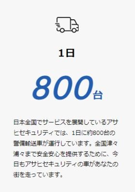 全国で１日８００台の車が走っています。