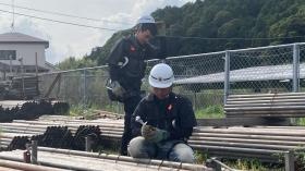 研修中、作業練習風景