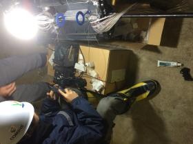 通信設備工事…光ファイバを接続しています