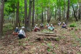 現場での一服風景