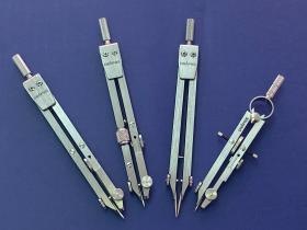 主力の製図用コンパス。材料の加工、メッキ、組立を自社完結。