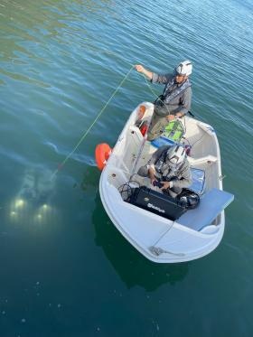 最新水中ドローンにて水部の調査