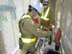 移動式粉末点検ガス量測定