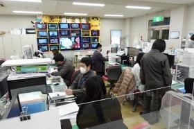 本社はワンフロアの事務所です。