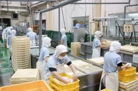 学校給食用の豆腐を製造しています。