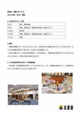 店舗スタッフのインタビューＡ（１日のスケジュール、来歴など）