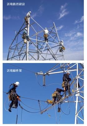 送電鉄塔建設・送電線作業