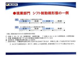 常駐警備 シフト制勤務形態の一例