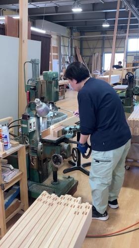 ガラス戸製作 作業風景