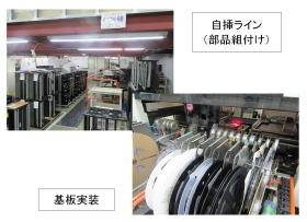 自挿ライン（部品組み付け）、基板実装