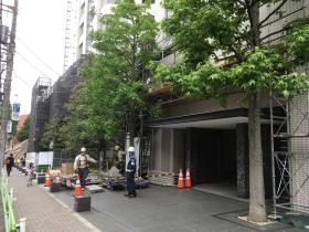 マンション修繕工事現場での警備