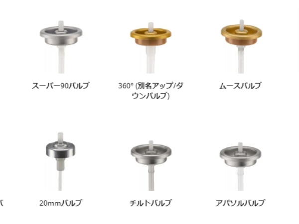 スプレー缶の核となる「エアゾールバルブ」を製造・販売しています。スプレーや車用品など身近なところで活用されています。