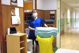 リネン交換の作業中です