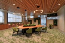 ドリンクサーバーを設置した好評のカフェテリアです。