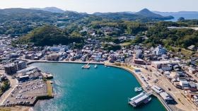 平戸市街地と柿添病院