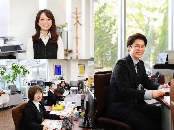 一緒に働くメンバー♪事務職は制服あり。その他は、男性：スーツ（夏はノーネクタイ・ノージャケット可）女性：オフィスカジュアル。髪型・ネイル自由