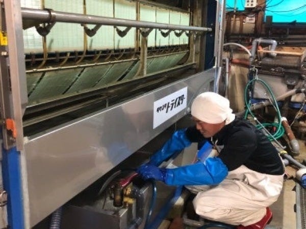 11月からは収穫した海苔を工場で加工。運搬・乾燥・選別・箱詰めなど、製品をつくる工場作業が始まります。